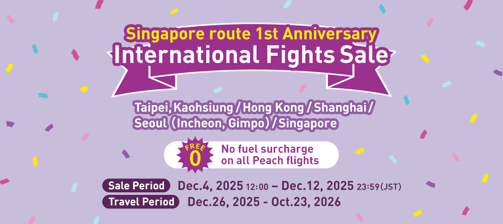 Singapore route 1st Anniversary International Flights Sale